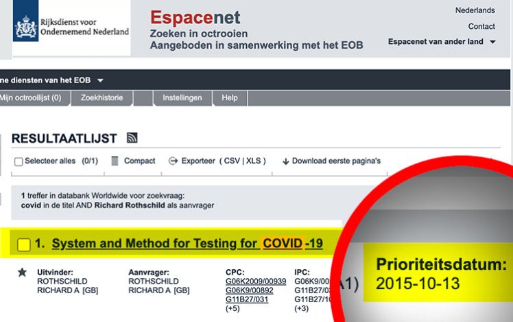 Covid rothschild patent covid 19