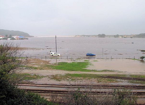 the island and flooded main road at centre 7